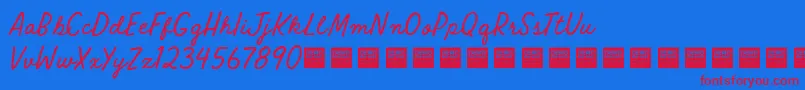 RawSelvedgeDemo Font – Red Fonts on Blue Background