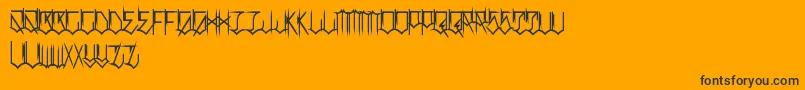 LocalsOnlyBalls-Schriftart – Schwarze Schriften auf orangefarbenem Hintergrund