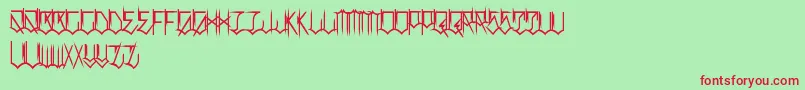 フォントLocalsOnlyBalls – 赤い文字の緑の背景