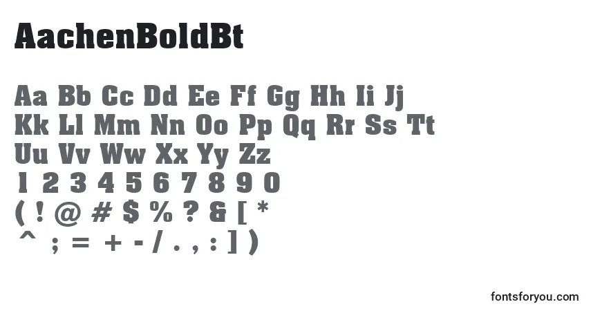 Шрифт AachenBoldBt – алфавит, цифры, специальные символы