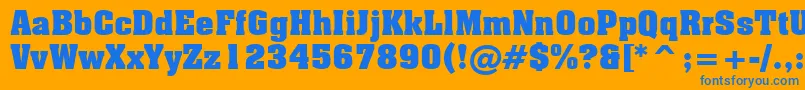 AachenBoldBt Font – Blue Fonts on Orange Background