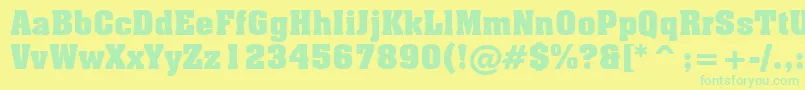 AachenBoldBt Font – Green Fonts on Yellow Background