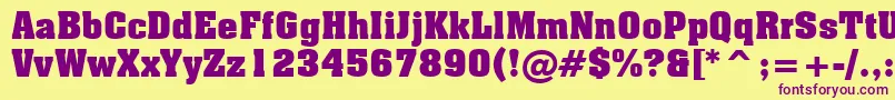 AachenBoldBt Font – Purple Fonts on Yellow Background