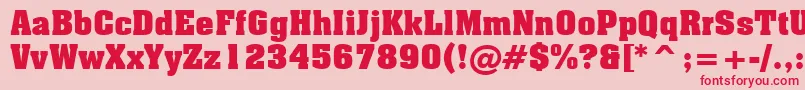 AachenBoldBt Font – Red Fonts on Pink Background