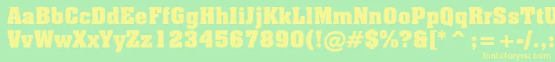 AachenBoldBt Font – Yellow Fonts on Green Background