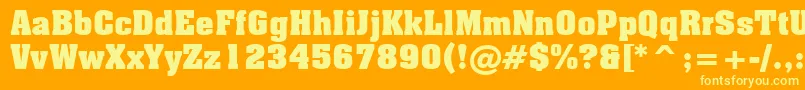 AachenBoldBt Font – Yellow Fonts on Orange Background