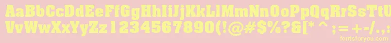 AachenBoldBt Font – Yellow Fonts on Pink Background