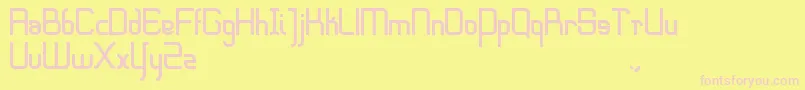Sharpeedge-Schriftart – Rosa Schriften auf gelbem Hintergrund