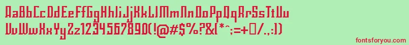 Eclirg-Schriftart – Rote Schriften auf grünem Hintergrund