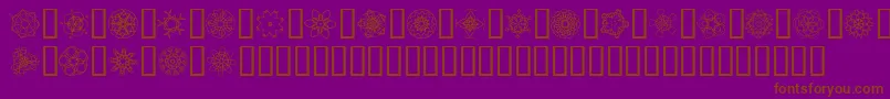 Шрифт JiKaleidoscopeBats4 – коричневые шрифты на фиолетовом фоне