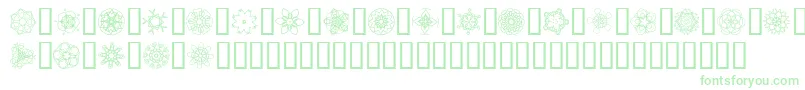 Fonte JiKaleidoscopeBats4 – fontes verdes em um fundo branco