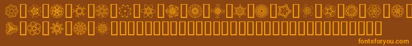 JiKaleidoscopeBats4-Schriftart – Orangefarbene Schriften auf braunem Hintergrund