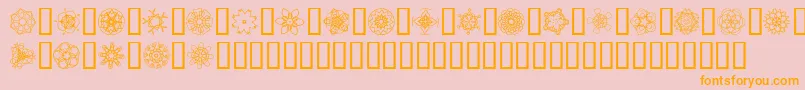 JiKaleidoscopeBats4 Font – Orange Fonts on Pink Background