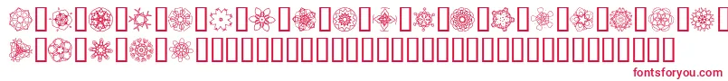 Czcionka JiKaleidoscopeBats4 – czerwone czcionki na białym tle