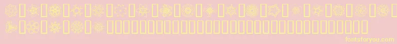 JiKaleidoscopeBats4 Font – Yellow Fonts on Pink Background