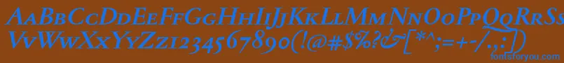 JannontextmedscBolditalic Font – Blue Fonts on Brown Background