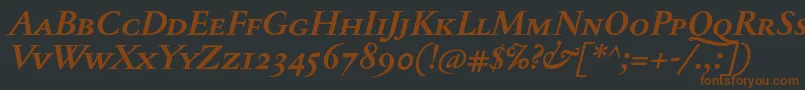 JannontextmedscBolditalic-fontti – ruskeat fontit mustalla taustalla