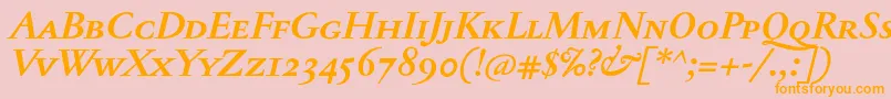 JannontextmedscBolditalic Font – Orange Fonts on Pink Background