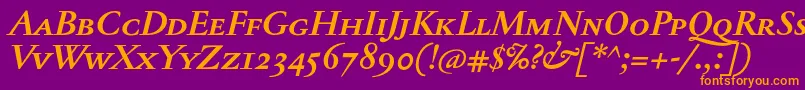 JannontextmedscBolditalic Font – Orange Fonts on Purple Background