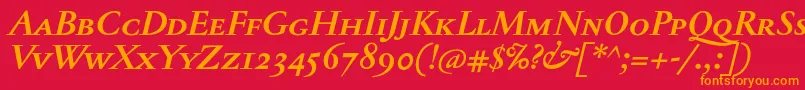 JannontextmedscBolditalic Font – Orange Fonts on Red Background