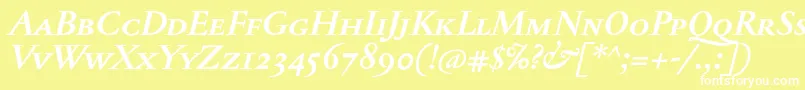 JannontextmedscBolditalic Font – White Fonts on Yellow Background