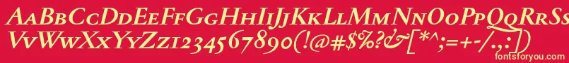 JannontextmedscBolditalic Font – Yellow Fonts on Red Background