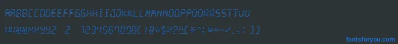 Czcionka LedStadion7Italic – niebieskie czcionki na czarnym tle