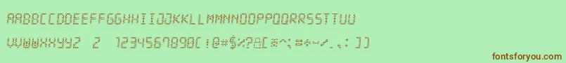LedStadion7Italic Font – Brown Fonts on Green Background