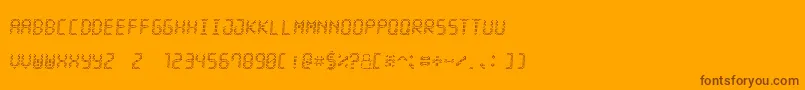LedStadion7Italic Font – Brown Fonts on Orange Background