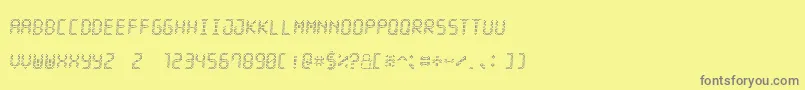 LedStadion7Italic Font – Gray Fonts on Yellow Background
