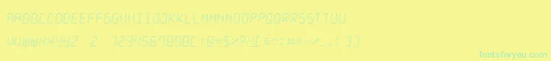 Fonte LedStadion7Italic – fontes verdes em um fundo amarelo