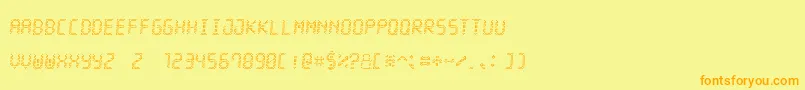 LedStadion7Italic Font – Orange Fonts on Yellow Background