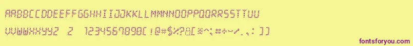 LedStadion7Italic Font – Purple Fonts on Yellow Background