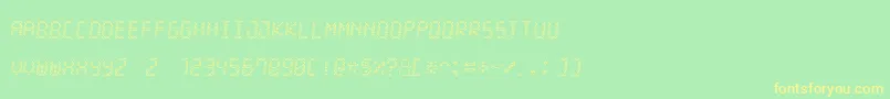 LedStadion7Italic-Schriftart – Gelbe Schriften auf grünem Hintergrund