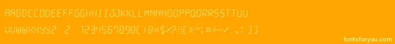 フォントLedStadion7Italic – オレンジの背景に黄色の文字