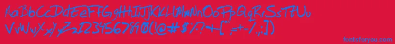 Duntonwriting Font – Blue Fonts on Red Background