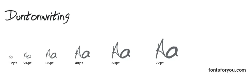 Duntonwriting Font Sizes