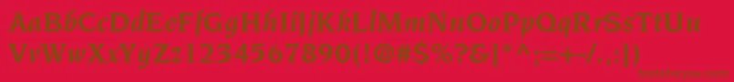 Police ItcNovareseLtBoldItalic – polices brunes sur fond rouge