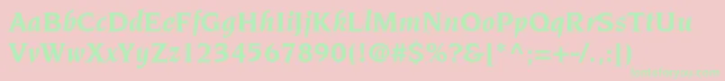 ItcNovareseLtBoldItalic Font – Green Fonts on Pink Background