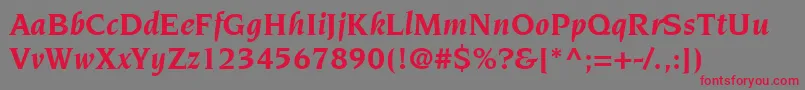 ItcNovareseLtBoldItalic Font – Red Fonts on Gray Background
