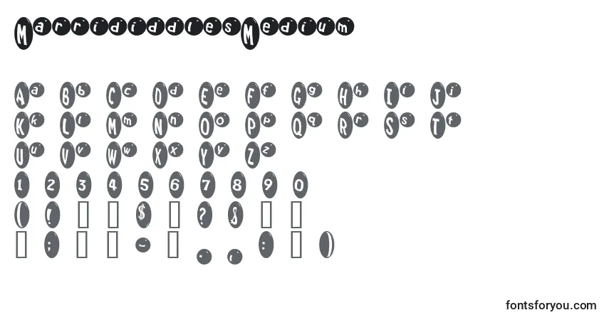 Шрифт MarrididdlesMedium – алфавит, цифры, специальные символы