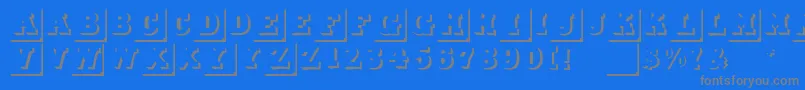 フォントDuodezinitialen – 青い背景に灰色の文字