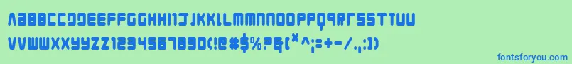 Youngtechscondensed Font – Blue Fonts on Green Background