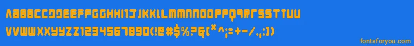Youngtechscondensed Font – Orange Fonts on Blue Background