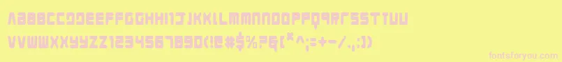 フォントYoungtechscondensed – ピンクのフォント、黄色の背景