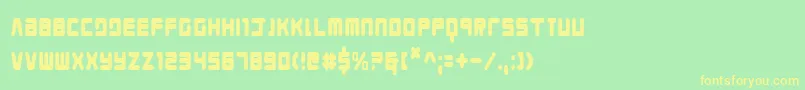 Youngtechscondensed Font – Yellow Fonts on Green Background