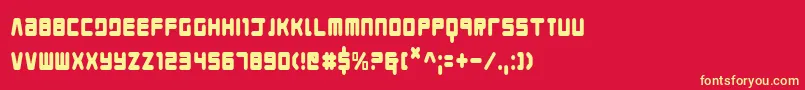 Youngtechscondensed Font – Yellow Fonts on Red Background