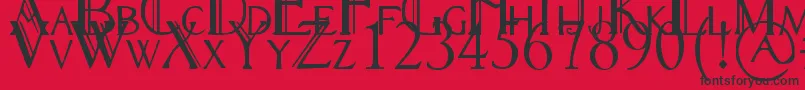 RennyHybrid-fontti – mustat fontit punaisella taustalla