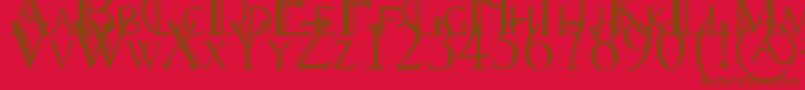 RennyHybrid Font – Brown Fonts on Red Background