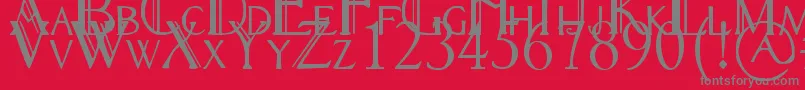フォントRennyHybrid – 赤い背景に灰色の文字